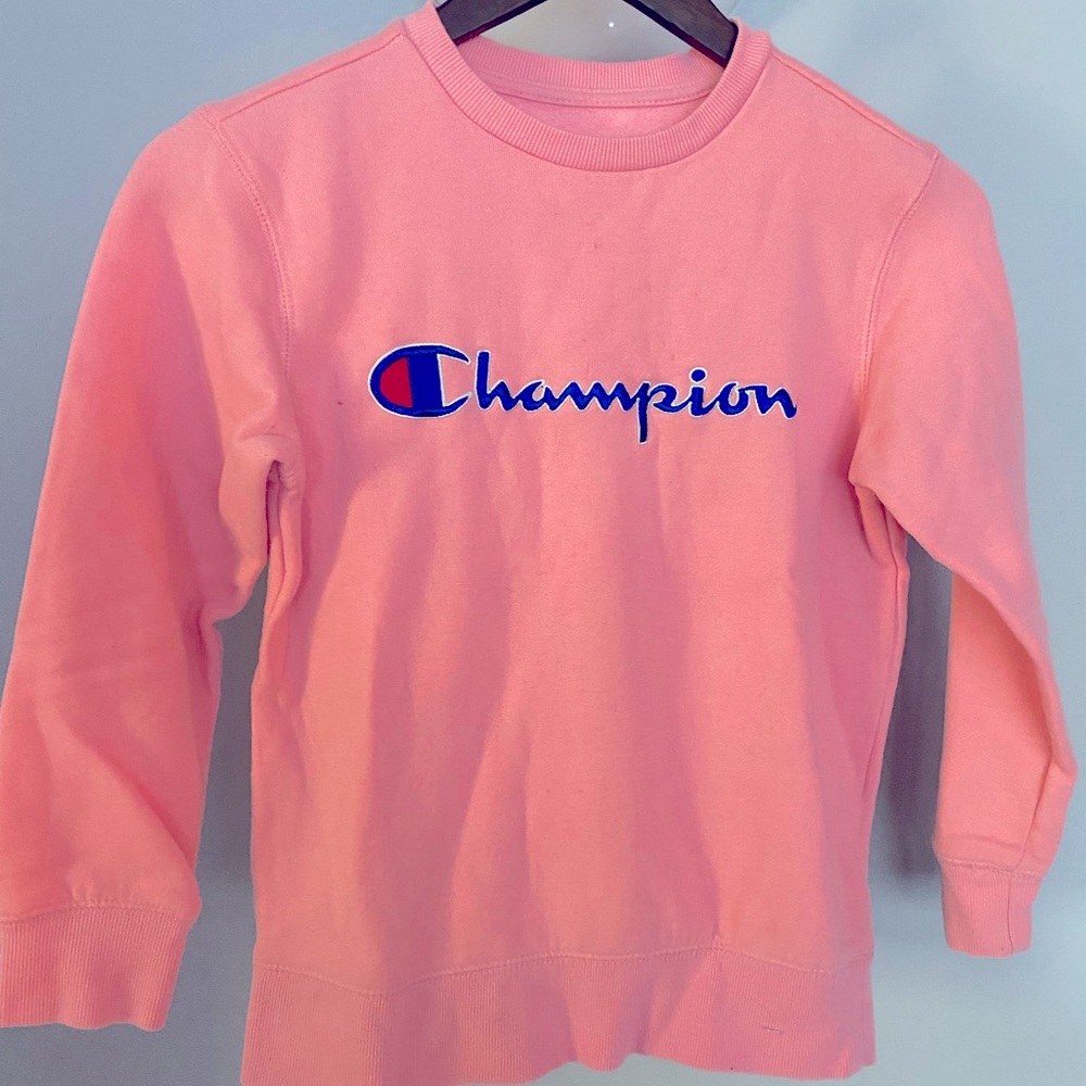 Girl’s Pink Coral Champion Sweatshirt